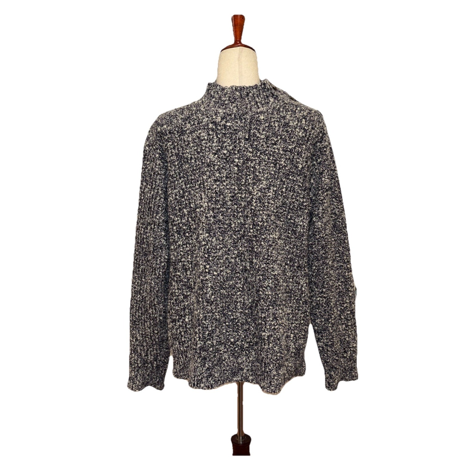Peter Millar Crown Lambswool Cashmere Knit Button Mockneck Sweater Marled Sz Xl